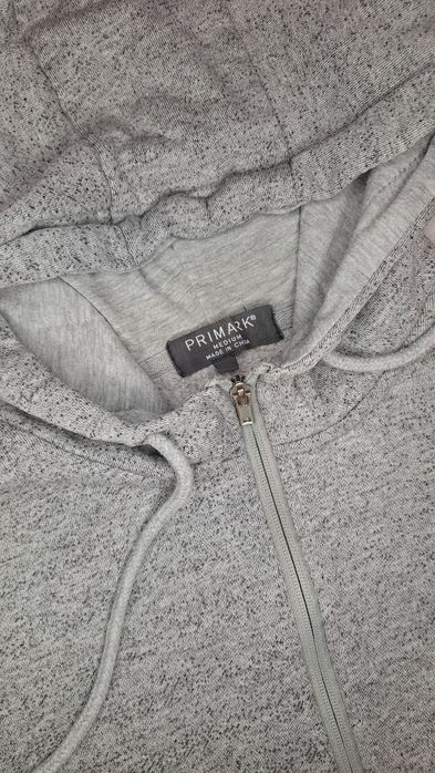Худі на блискавці Primark сірий меланж з начосом, базове, M
