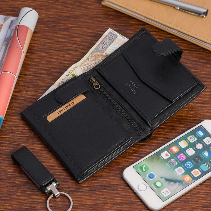 portfel męski skórzany wild tiger czarny