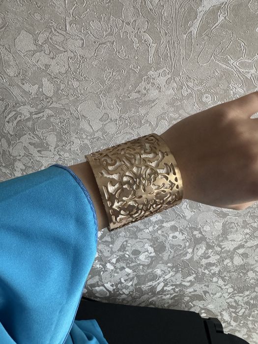 Браслет Яскрава манжета DiaDemaGrand Золотий з білим