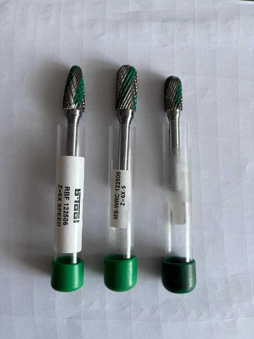 3 szt - Frez pilnik do metalu węglika WOLFRAMU OBROTOWY walcowy, stożkowy karbid