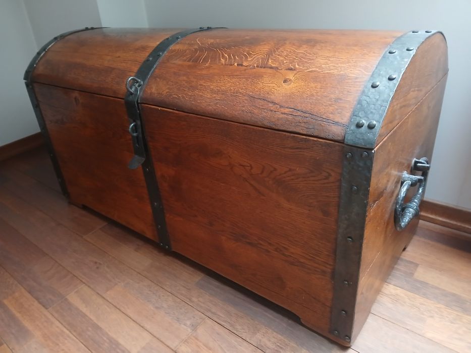 LUDWIK STYL kufer skrzynia debowa lity dab OLDEN DAYS wysylka