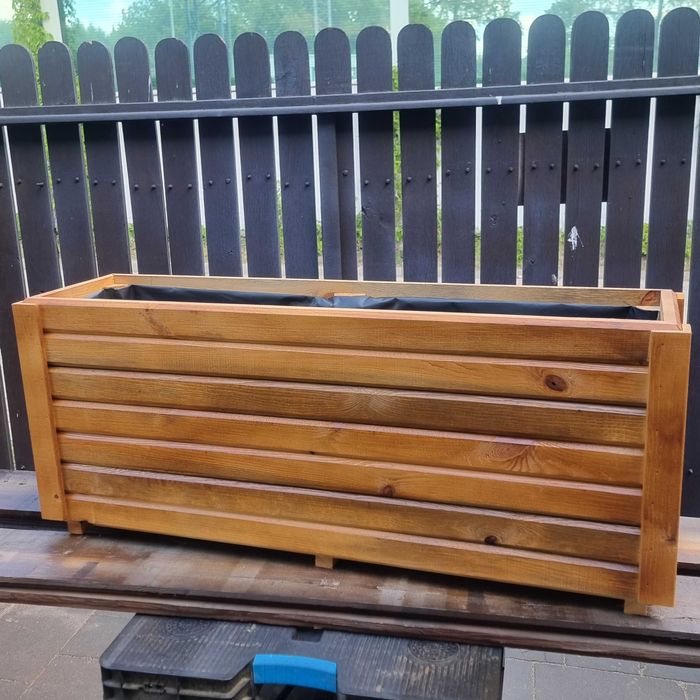 Skrzynka drewniana donica do ogrodu na kwiaty na balkon taras