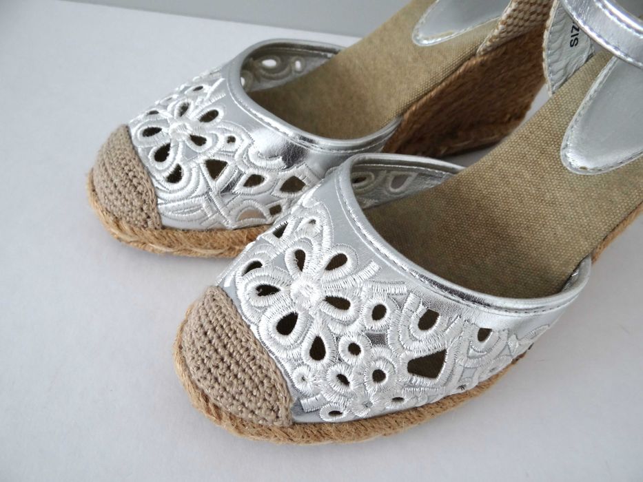 Srebrne espadryle Prima Moda | rozm. 37 | stan bdb