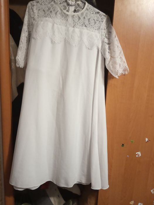 Платье летнее  белое кружевное