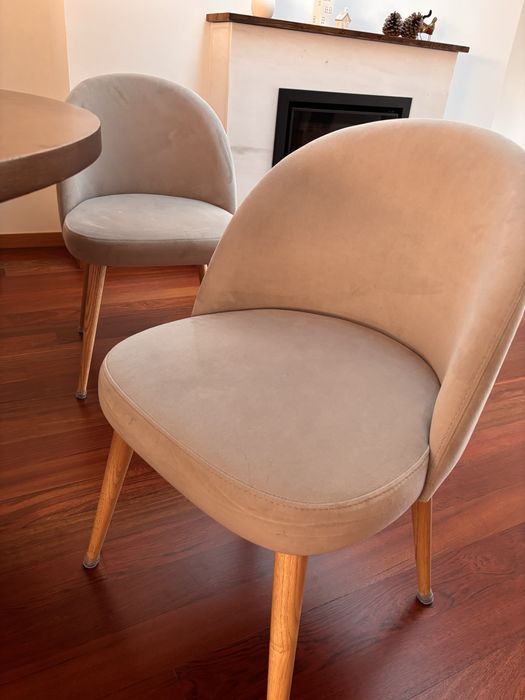 6 cadeiras cinzento aveludado