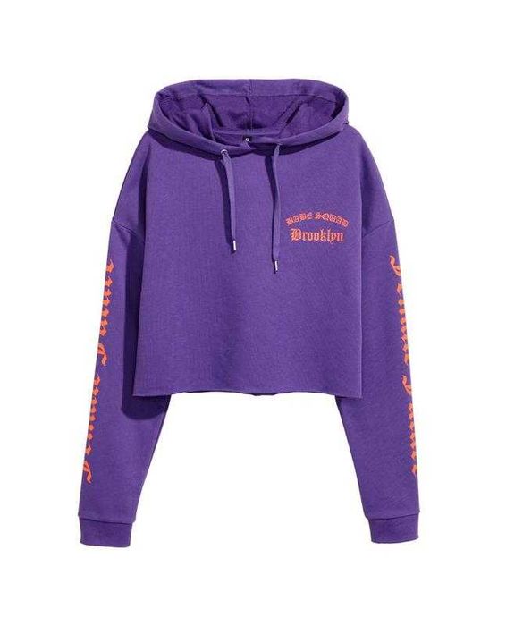 Фіолетове кроп-худі з драконом h&m streetwear / y2k
