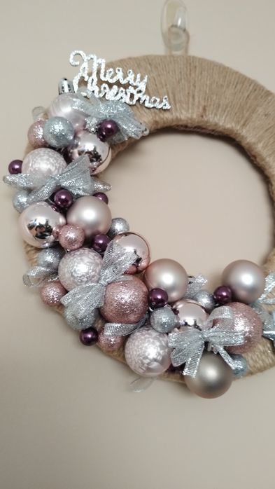 Wianek bożonarodzeniowy, na drzwi, lekki, rękodzieło, unikat