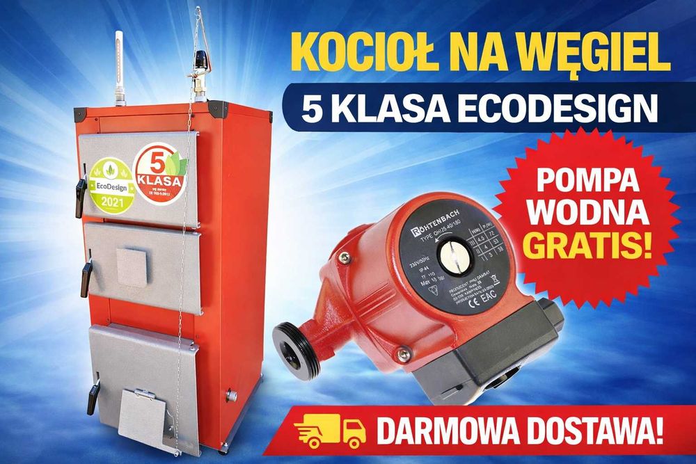 Piec Kocioł na Drewno Węgiel 5 KLASA 18kw do 220m2 Producent Dostawa