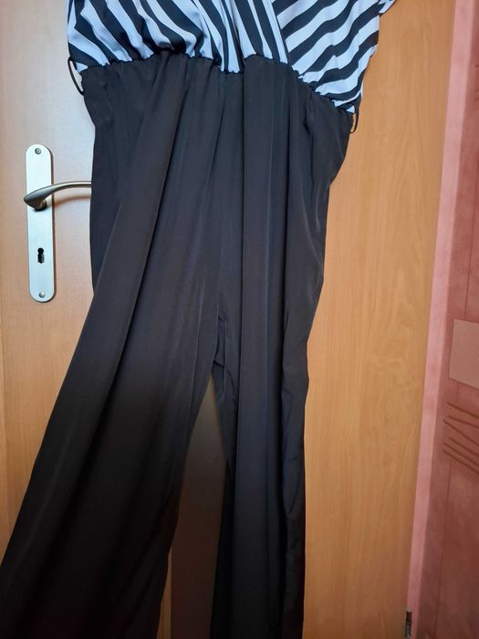 Kombinezon czarny jak nowy góra w paski szerokie nogawki Shein 3XL