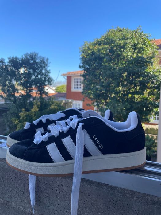 Saptilhas adidas campus pretas e brancas tamanho 44