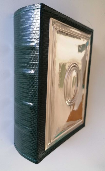 Album em pele e estanho para 100 fotos 10x15cm - Novo