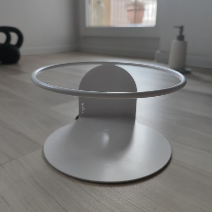 Kwietnik wiszący na rośliny, metalowy biały + zielonyBUJNIE