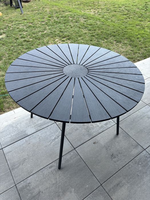 Aluminiowy stół ogrodowy 110 cm czarny