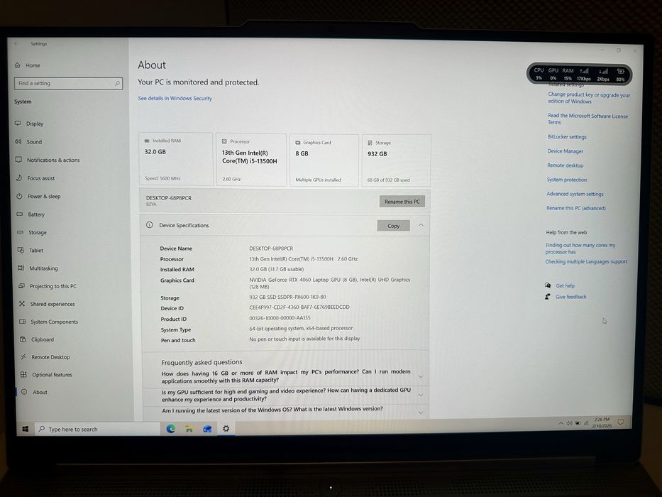Lenovo Legion Slim 5 16IRH8 RTX 4060 32GB 1TB Gwarancja