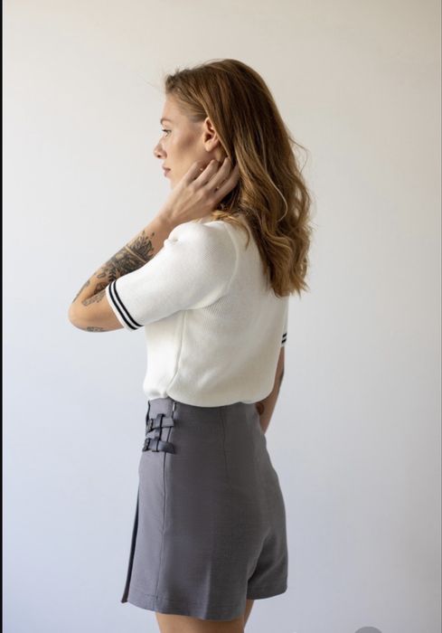 Нова спідниця-шорти 44 р., сіра, подовжена