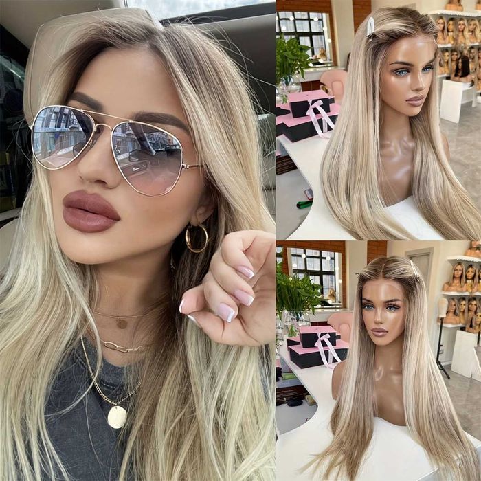 Peruka z Brazylijskich ludzkich włosów 100% naturalna Blond