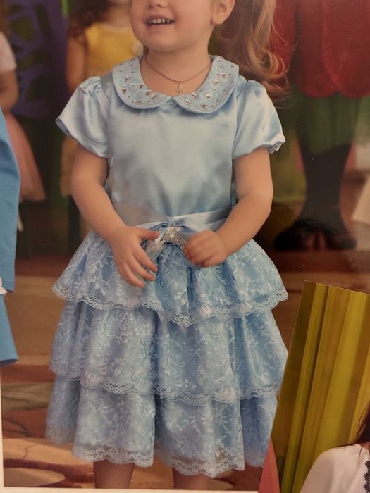 Сукня для дівчинки 3-5 років, плаття сніжинка краплинка