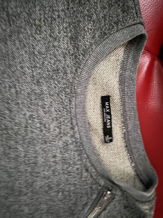 Szary sweter Max Jeans z zamkami | Efekt warstw (Layered Look) | S
