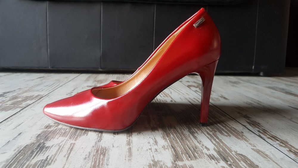 Czerwone czółenka szpilki Jenny Fairy 39