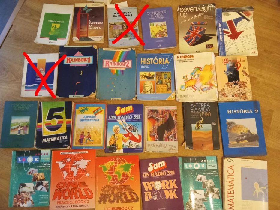 Livros escolares vintage, anos 90