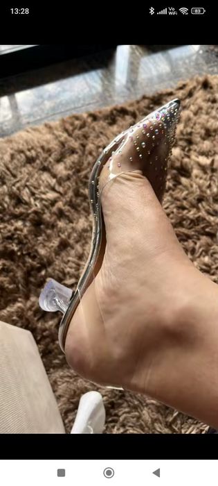 Hit Fashion czółenka silicon przejrzyste obcas szpilki 7 cm transparen