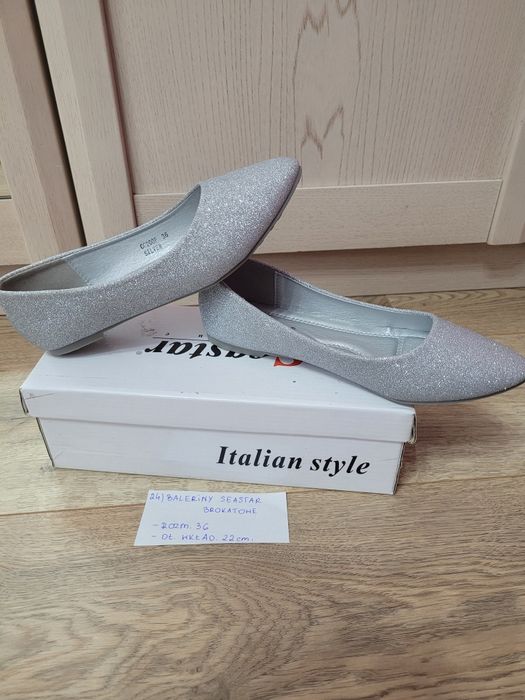 Baleriny Seastar Blue Silver nowe roz 36