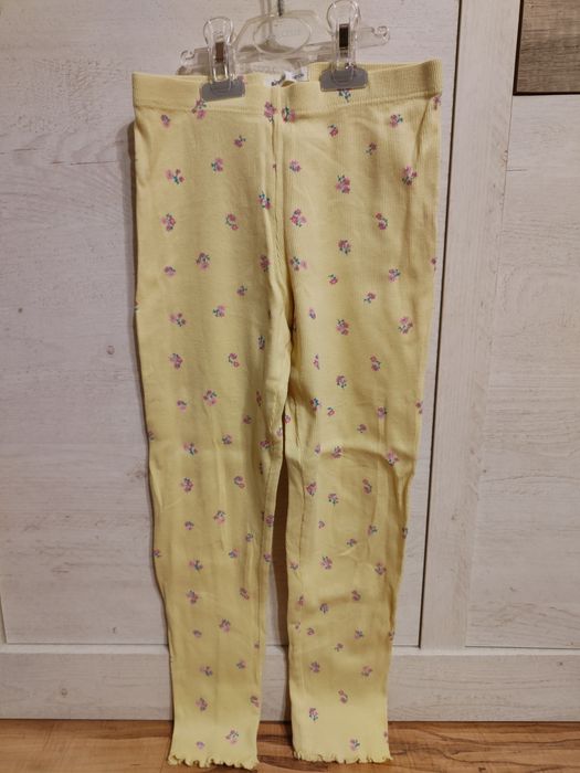 Legginsy żółte 128 Sinsay prążkowane nowe