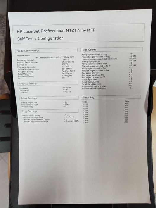 Drukarka laserowa HP laserjet M1217 nfw MFP
