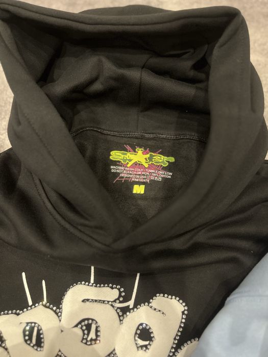 Худі Sp5der, спайдер худак, худі Atlanta grey dril y2k Broken Chrome