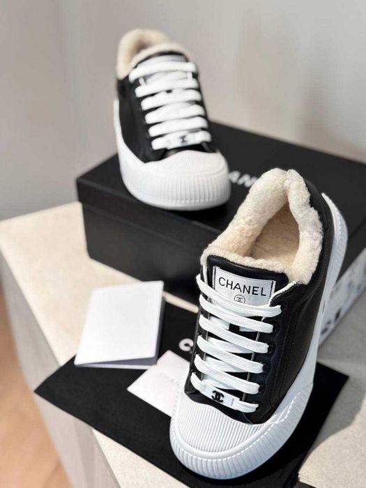 Зимові кеди Chanel / Жіночі кросівки Шанель утеплені 38р Люкс версія