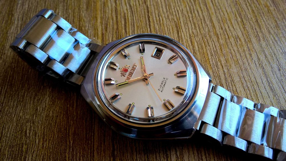 ORIENT AUTOMATIC 21 jewels 40 mm nowa stalowa 316 l  bransoleta