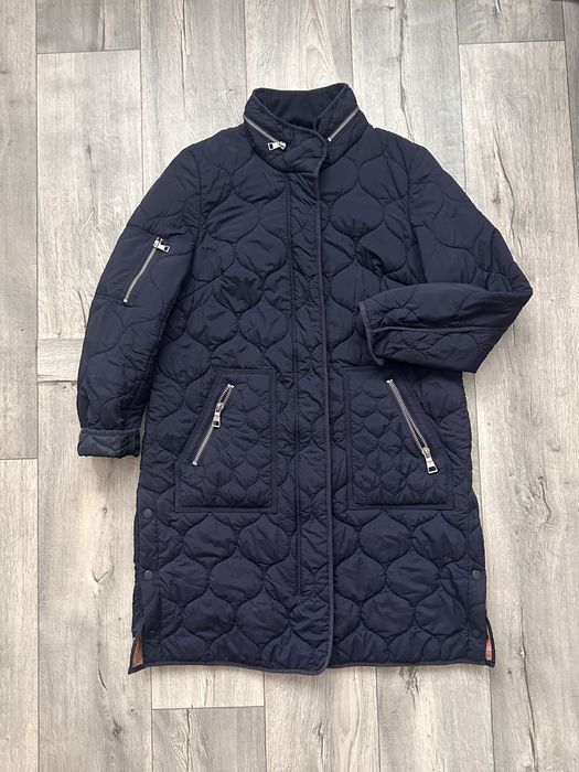 Пальто куртка плащ стеганный весенний женский next Л темносиний