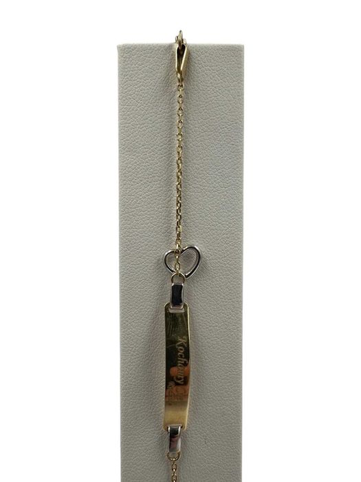 Złota bransoletka - Splot Ankier - P. 585 - "Kochamy Cię, rodzice"