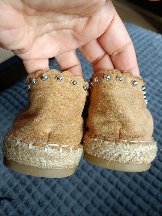 Brązowe espadryle srebrne dżety lekkie słomkowe na lato DeeZee r.40