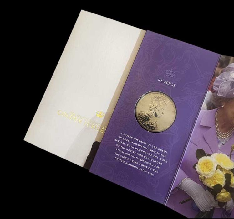 Carteira Oficial - 5 Libras - 2002 - Reino Unido - Golden Jubilee