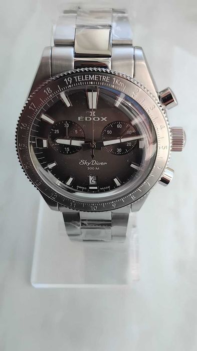 Новий Edox Skydiver Chronograph Quartz Grey Dial 10116 3 GRIDN Swiss made