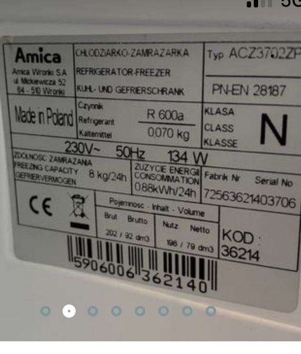 Półka szklana chłodziarki do lodówki Amica 46cm x 31 cm