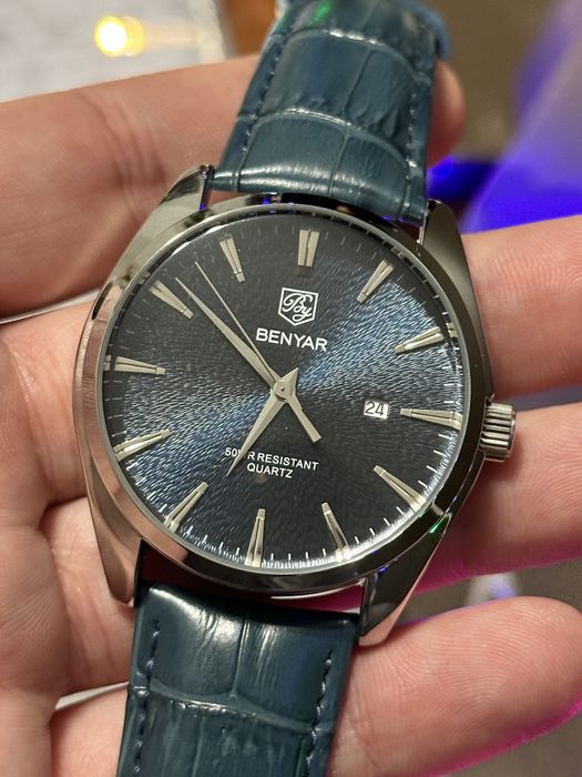 Часы benyar синие кварц