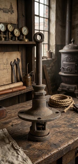 Mecanismo Válvula Industrial Antiga em Ferro Fundido – Decoração / Upcycling