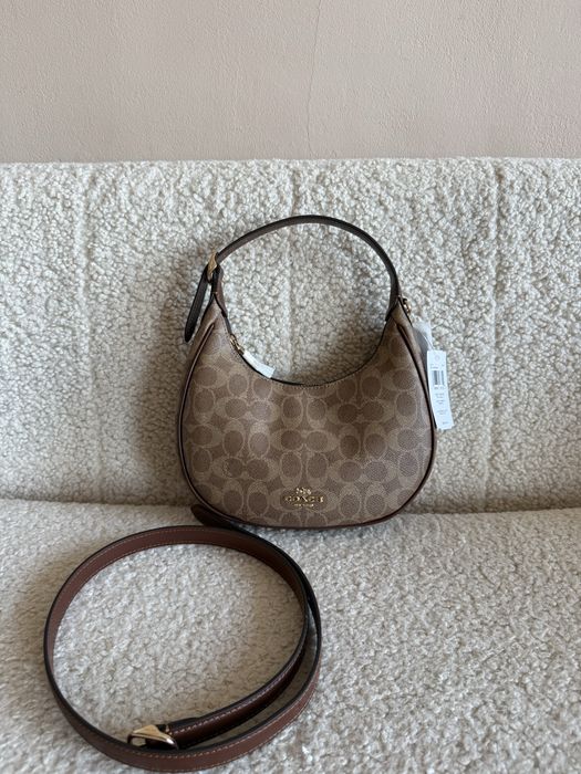 Сумка Coach Emily Shoulder коричнева/бежева