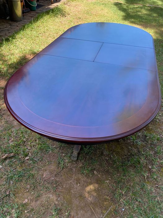 Grande Mesa Oval Mogno de Cuba Pés Garras Bronze 1,65 a 2,12 mt de cmp