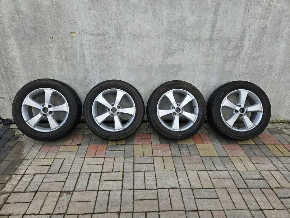 KOŁA FELGI ALUFELGI 17  6,5 J ET 39 1K8071497 OPONY ZIMOWE 225 55 17 VOLKSWAGEN SKODA KOMPLET FELGI Z OPONAMI