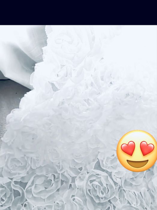 Firanka firana róże 3D krotka cudo biala przelotki