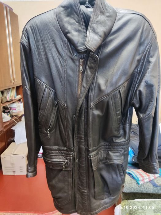 Куртка шкіряна довга