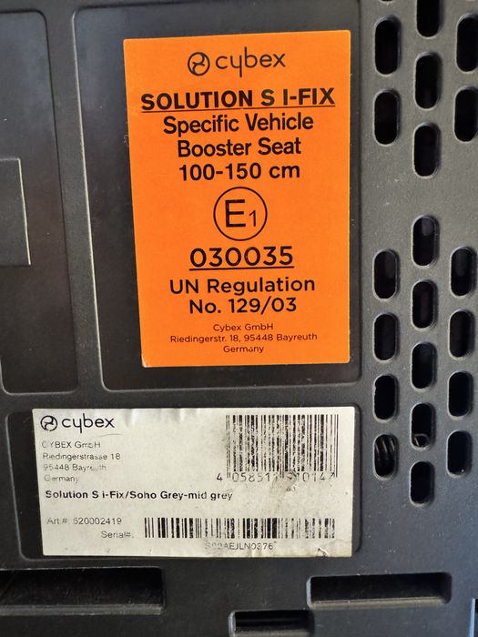Fotelik samochodowy cybex solution s i-fix 100-150 cm