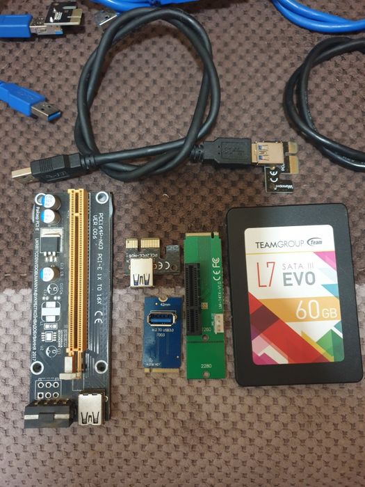 Комплект для майнинга, запчасти к пк, рейзер, USB, m2, ssd, ферма