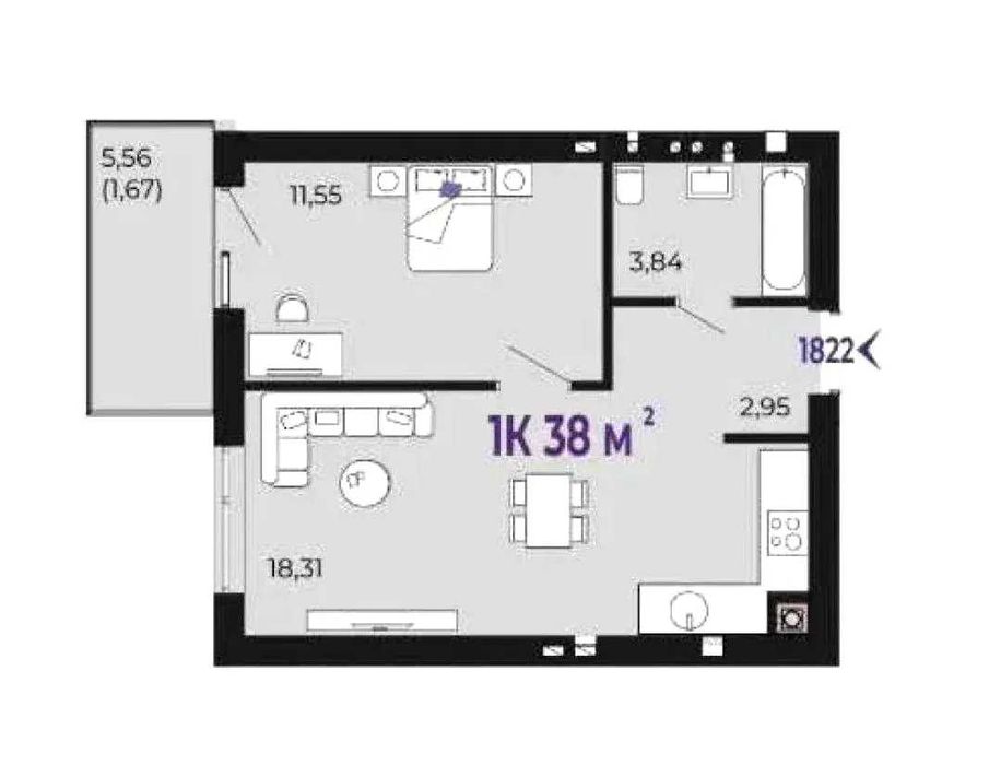 Продаж 1к квартири в ЖК Долішній