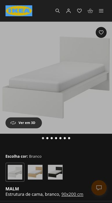 Cama de Solteiro branca IKEA