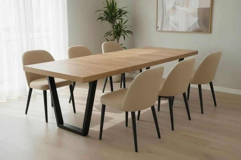 Stół rozkładany TRAPEZ LOFT 160/260 GRUBY BLAT 54 mm, SALON, JADALNIA