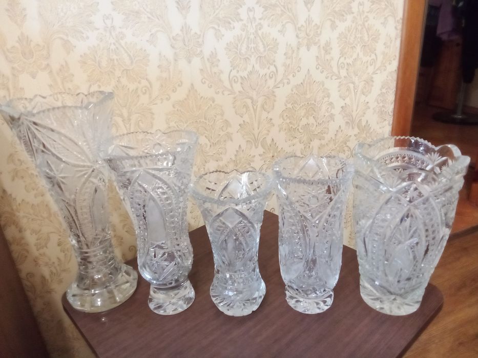 Хрустальная ваза СССР.80е года300гривен.Торг.